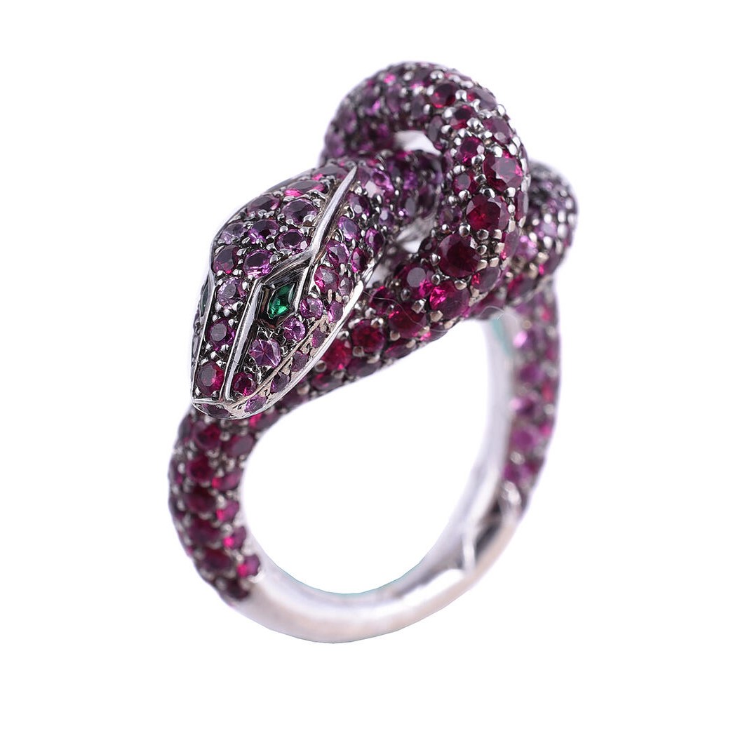 Boucheron ruby serpents ring